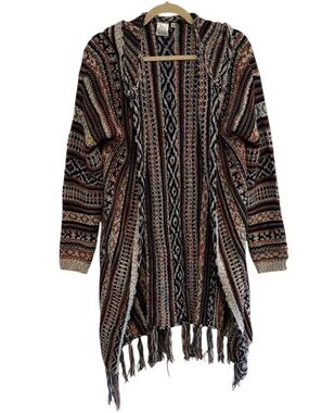 Ronny Kobo Collection Striped Fringe Cardigan